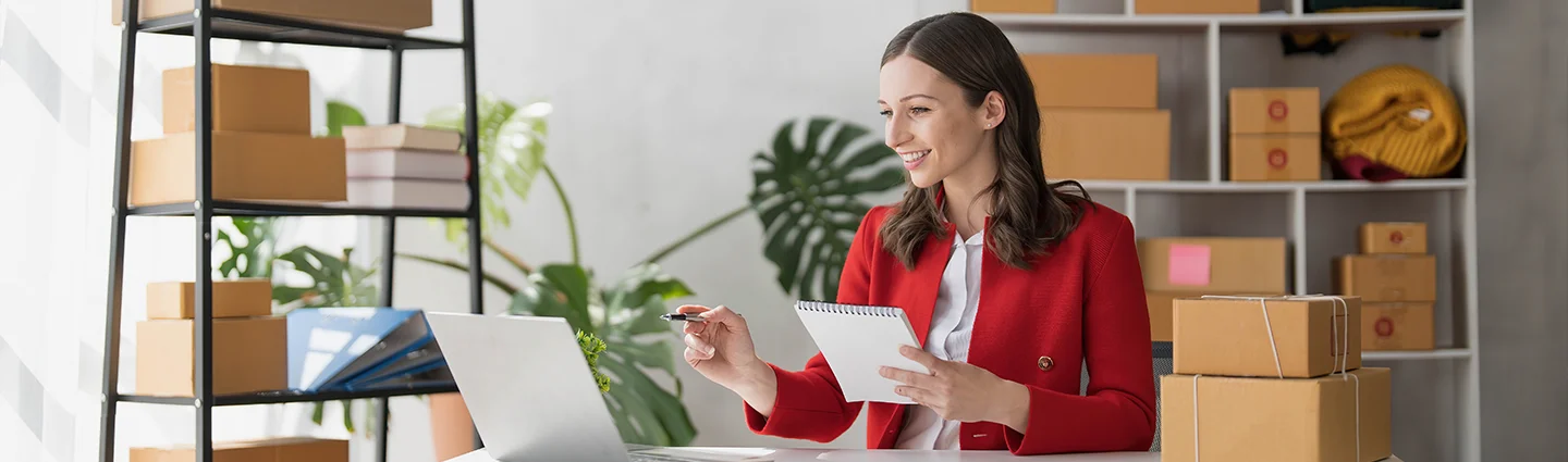 Business woman managing online store
